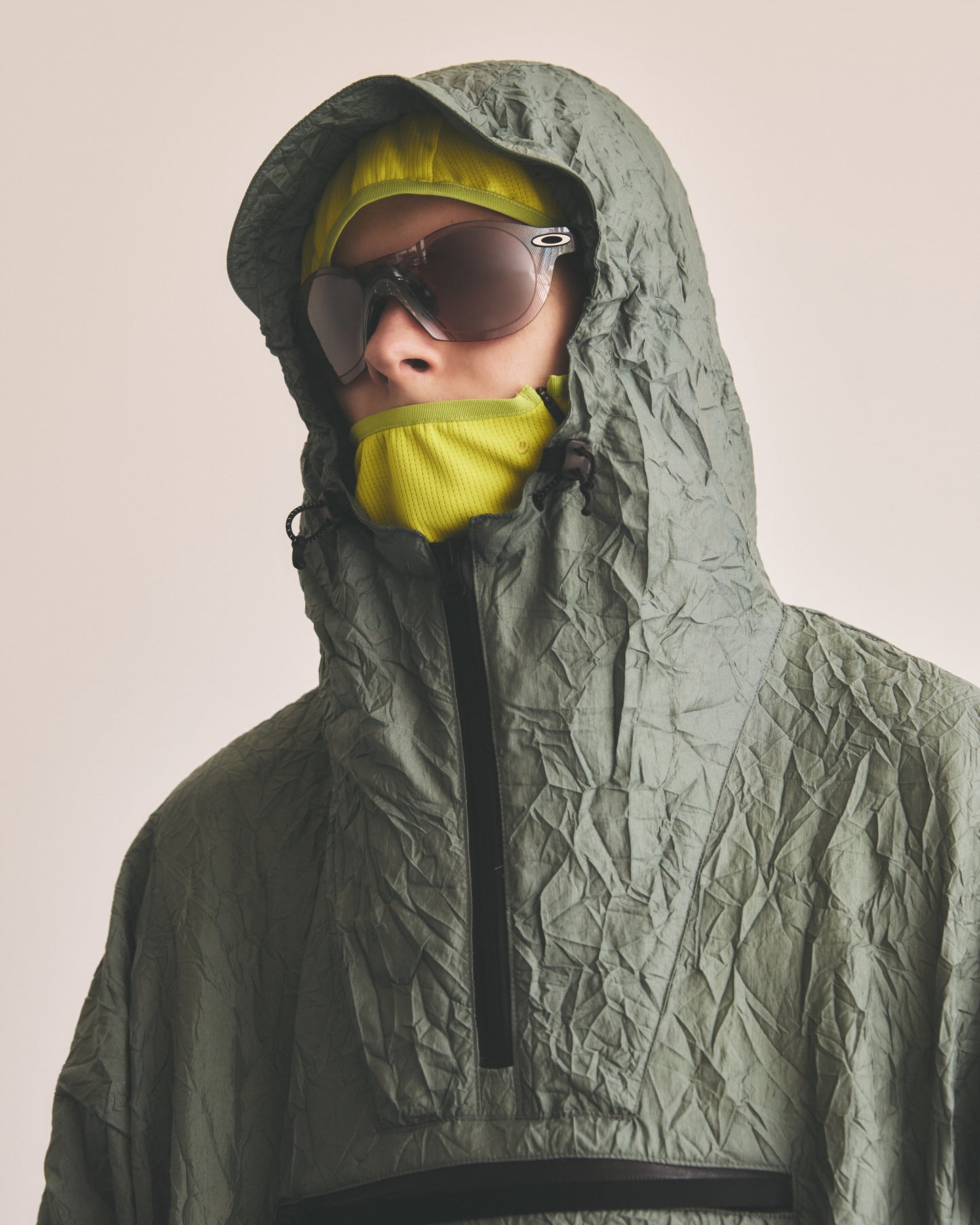 WRINKLE NYLON ANORAK JACKET