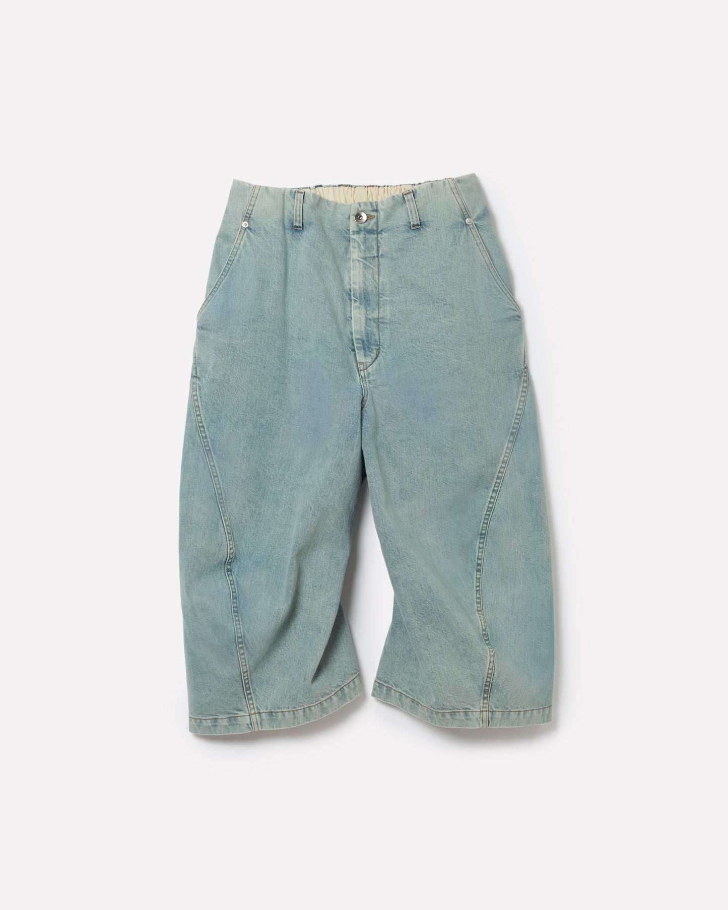 3D DENIM TROUSERS CROPPED