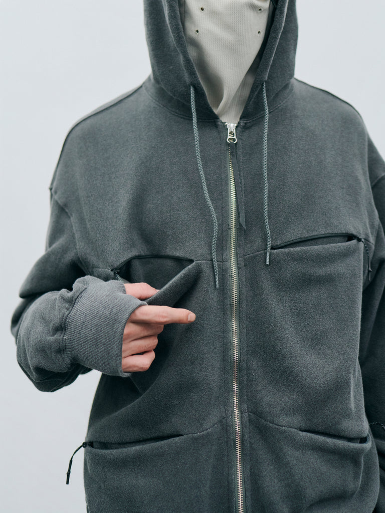 トップス FEELS PIGMENT DYE HOODIE gray PIGMENT DYE 5ZIP HOODIE – YDOT OFFICIAL ONLINE STORE